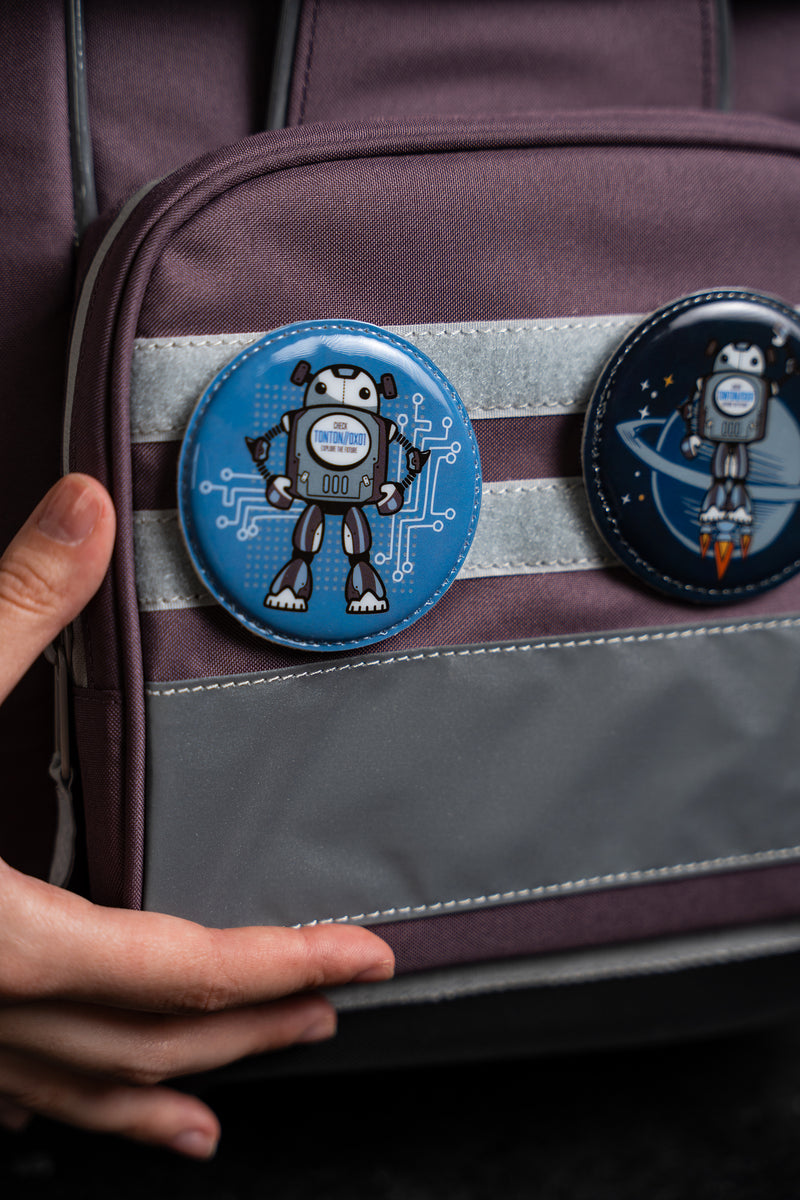 Roboter Paddie-Set von tonton, Schulranzen-Patches mit Roboter-Design